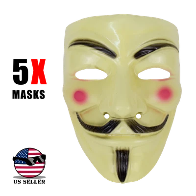 $11.97 • Buy 5X White Anonymous Film Guy Fawkes Face Mask Halloween Cosplay