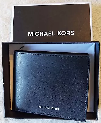 Michael Kors Men’s Leather Slim Billfold Wallet Solid Black Warren NWT  • $39.88