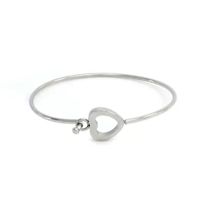 QVC Steel By Design Stainless Steel Heart Bangle Bracelet $38 • $18.99