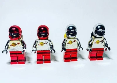 £0.99 • Buy * 4x Lego Chrome Gold Red Silver Classic Space Astronaut Mini Figures Vintage *
