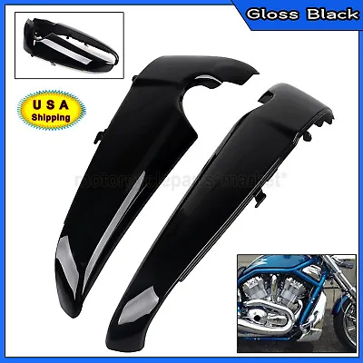 $118.98 • Buy Gloss Black Radiator Side Covers Shrouds L&R Fit For Harley V-Rod VRSCAW VRSCX