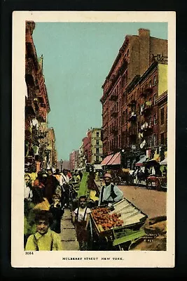 New York City NY Postcard Mulberry Street Market Vintage • $7.99