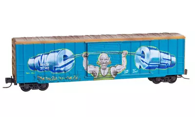 Z Scale Railbox 50' Ribside Boxcar Weathered Graffiti MTL# 510 44 220 • $34.29