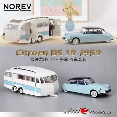 NOREV 1:18 Citroën DS 19 1959+Caravan Two Cars Set Simulation Car Model • £205.50