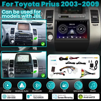 Carplay Android 13.0 For 2003-2009 Toyota Prius Car Stereo GPS WIFI Player Radio • $141.63