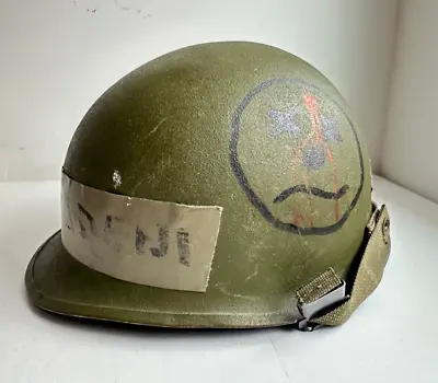 Original US Army Vietnam 1968 Helmet With Liner Name Original Artwork • $99.95