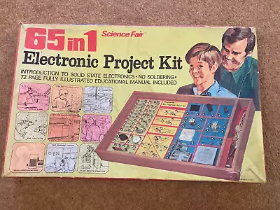 Vintage Science Fair 65 In One Electronic Project Kit • £24