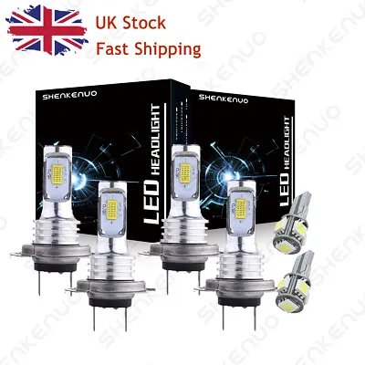 For Mercedes C-Class W203 Headlight 2000-2007 6PC White Led Side Light Bulbs 12V • £25.49