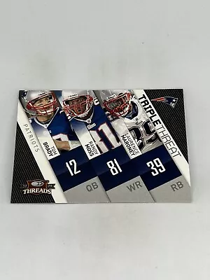 Tom Brady / Randy Moss /  Maroney 2009 Donruss Threads Triple Threat #4 Sku 1550 • $9.99