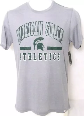 MSU Michigan State Spartans Colosseum Heathered Gray Crew Neck Tee Shirt Men's L • $21.22