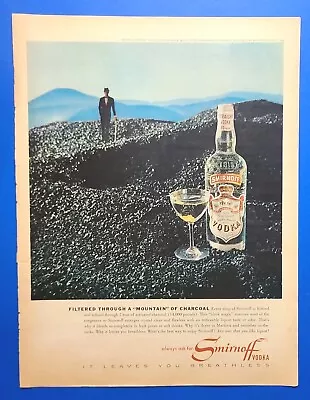 Smirnoff Vodka 1964 Magazine Print Ad  IT LEAVES YOU BREATHLESS  10.5 X 13.5 • $7.25