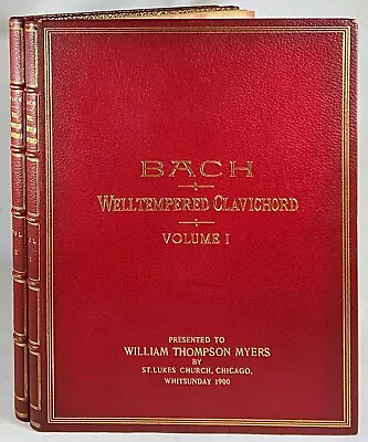 Antique 1900 BACH Music FINE LEATHER PRESENTATION BINDING Well-Tempered Clavier • $149.95