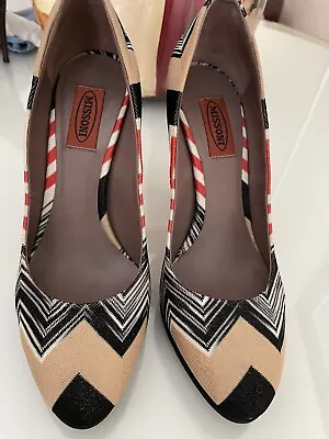 Missoni Zigzag Multicolor Heel Pumps Classic Shoes 38.5 Italy • $90