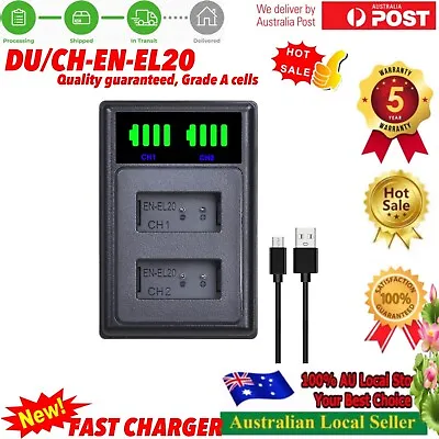 Newer Dual Battery Charger For EN-EL20a MH-27 Nikon Coolpix A P950 P1000 Camera • $25.98