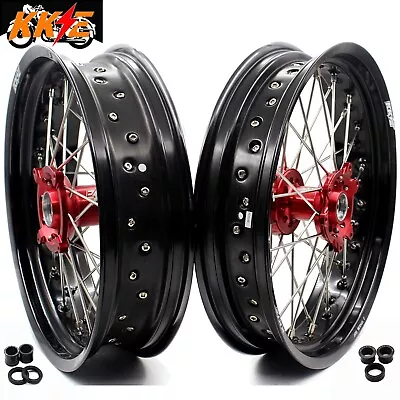 KKE 17  Supermoto Wheels For Honda CRF450RX 2017-2022 Motard Rims Set CNC Hubs • $659