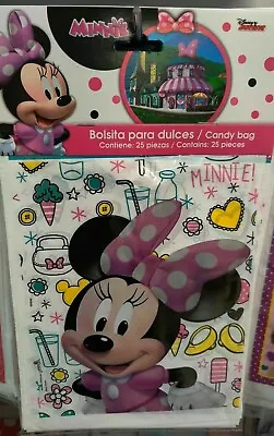 25 Pcs Minnie Mouse Birthday Party Supplies Favors Treat Candy Loot Bags • $10.89