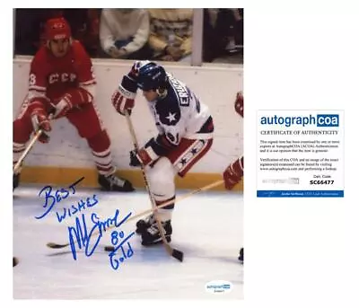 Mike Eruzione  Miracle On Ice  AUTOGRAPH Signed USA Hockey Gold 8x10 Photo ACOA • $60