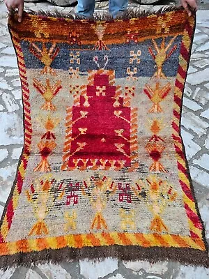 Vintage Handwoven Tulü RugTimeless Elegance With Authentic Turkish Shaggy Rug • $265.20