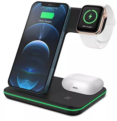 NEW 3-in-1 15W Wireless Device Charger For Some IPhone/Samsung Galaxy RRP$49.99 • $14.99