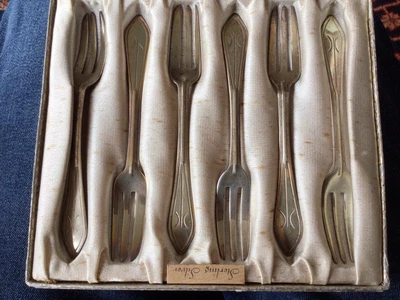 £50 • Buy Antique Norwegian Silver Cake Forks