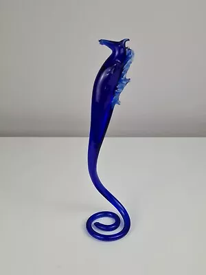 £7.99 • Buy Vintage Murano Glass Sea Horse Blue *Rare* 18cm Height Paperw8 Decorative Piece