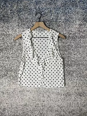 Zara Women's Black And White Polka Dot Sleeveless Blouse Size Medium • $10