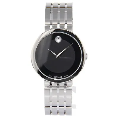 Movado Esperanza 39mm Stainless Steel Black Bold Dial Quartz Watch 0607057 • $299.99