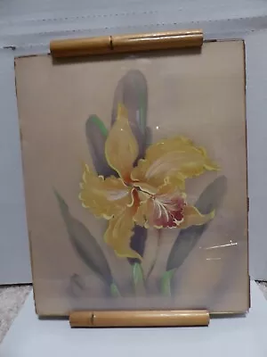 Vintage Original Tip Freeman Honolulu Airbrush Hawaiian Orchid Flower Painting • $299.99