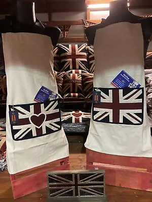 Union Jack Pair Of His And Her Aprons ( SAVING £5.90 On SEPARATE PURCHASE PRICE • £30