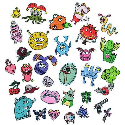 Cute Small Monster Embroidered Patches Funny Iron On Sew On Embroidered Sticker • $15.99