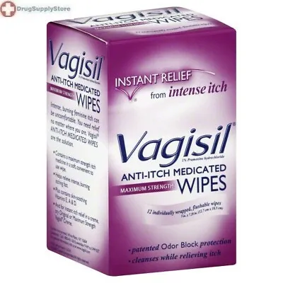 $11.10 • Buy Vagisil Anti-Itch Medicated Wipes Maximum Strength 12 Ea