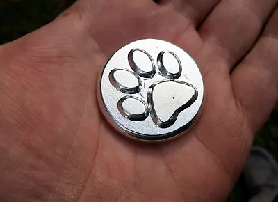 3 Oz. Paw Print Round - Hand Poured & Stamped .999 Fine Tin - Man Mountain Metal • $18