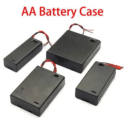 AA Battery Holder Box Storage Case With On/Off Switch & Leads 1x 2x 3x 4 Cells • $20.89