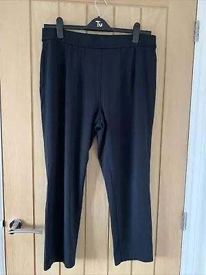 M & S Ladies Jersey Slim Fit Trousers With Stretch Dark Navy 18 Reg • £5