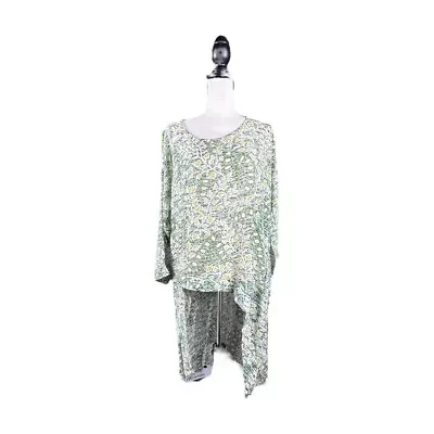 Simple By Suzanne Betro Olive Green Foliage High-Low Tunic Size XL • £24.11