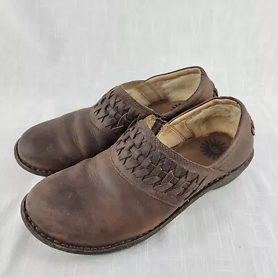 UGG Anila Shoes 9 Women’s Clogs 1005427 Brown Leather Pure Wool Lining • $24.97