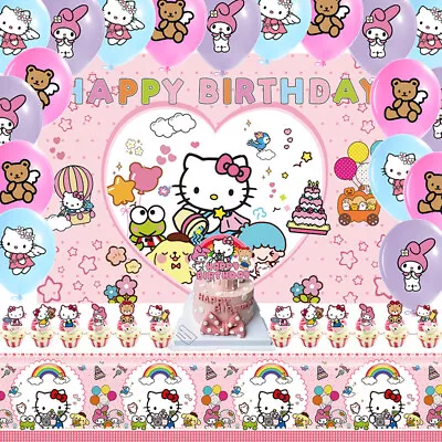 Hello Kitty Party Set Party Supplies Banner Topper Balloon Birthday Decoration • $42.99