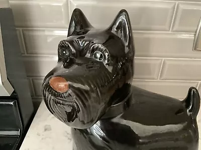 Vintage METLOX Black Scottie Dog Westie Terrier COOKIE JAR Excellent Condition • $39.95