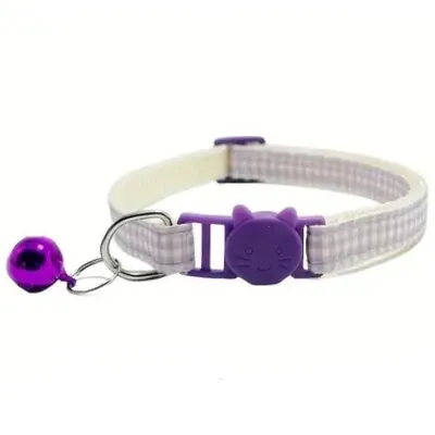 Purple Plaid Cat Collar 20-30cm. Free Postage! • £2.99
