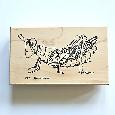 BUG-EYED GRASSHOPPER Visual Image Printery VIP Vintage Rubber Stamp Insect Oc1 • $16.97