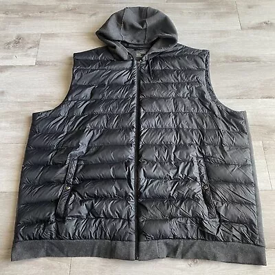 Polo Ralph Lauren Hooded Puffer Down Vest Jacket Full Zip Black Mens Sz 4XLT • $119.95