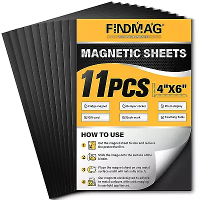 FINDMAG Magnetic Sheets With Adhesive Backing Cut And Customize Flexible Self Ad • $10.49