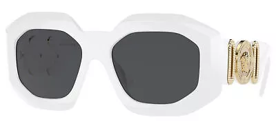 Versace Maxi Medusa Biggie White Geometric Sunglasses - VE4424U 31487 56 - Italy • $99.99