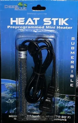 Deep Blue Heat Stix Mini 60 Watt Submersible Aquarium Tank Glass Heater • $11.69