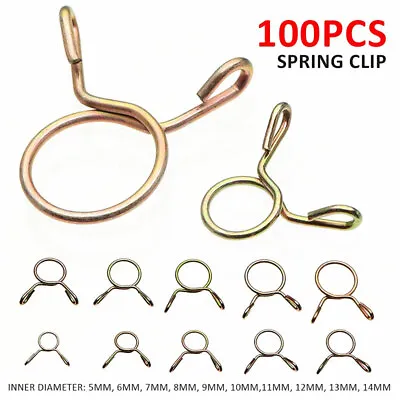 Spring Hose Clamps Double Wire Parts Spring Clip 100PCS Most Motorcycles 100 PCS • $9.99