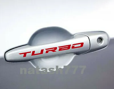 TURBO Door Handles Vinyl Decal Sticker Emblem Logo Racing Car Truck SUV 2pcs • $9.99