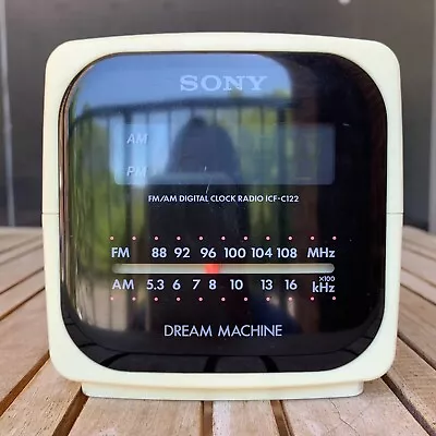 Sony Dream Machine Clock Radio Alarm AM/FM Cube Model ICF-C122 Tested • $14