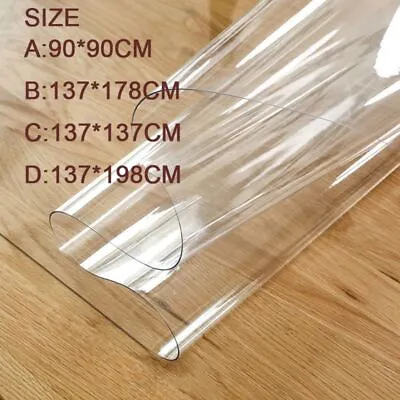 4 Sizes Clear Transparent Vinyl PVC Tablecloth Table Protector Plastic Cover • £8.76