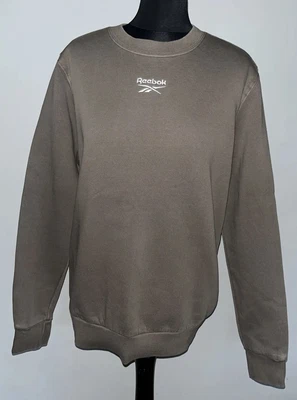£12.99 • Buy Reebok VINTAGE Mocha Crew Neck Front Emblem Long Sleeve Sweatshirt Top ~ Medium