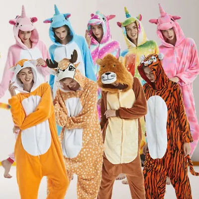 £26.39 • Buy Adult Kids Olaf Fluro Unicorn Kigurumi Animal Onesie Pajamas Costume Sleepwear